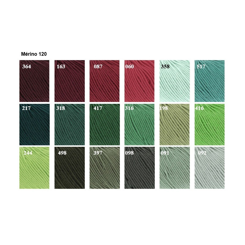 Nuancier mérinos 120 Lang Yarns hiver 2025 Nuancier mérinos 120 Lang Yarns hiver 2025