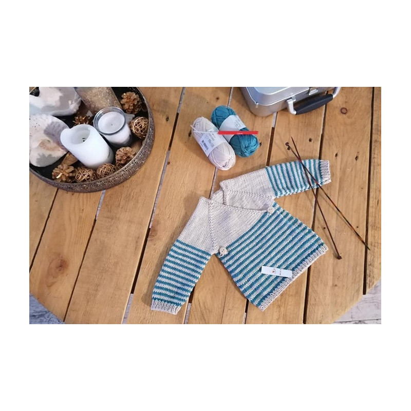 Kit Tricot Marinière La Mini : L'Élégance Coton pour les Premières Sorties de Bébé Kit Tricot Marinière La Mini : L'Élégance Coton pour les Premières Sorties de Bébé