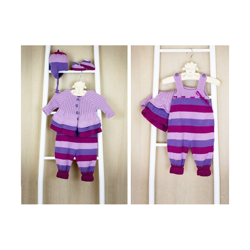 Fiche Patron Tricot : L'Ensemble "Macaron" pour Bébé