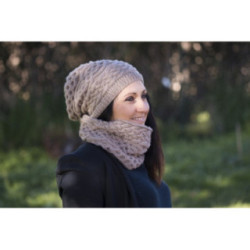 Fiche Patron Tricot : L'ensemble Bonnet et tour de cou"Aran" pour Femme