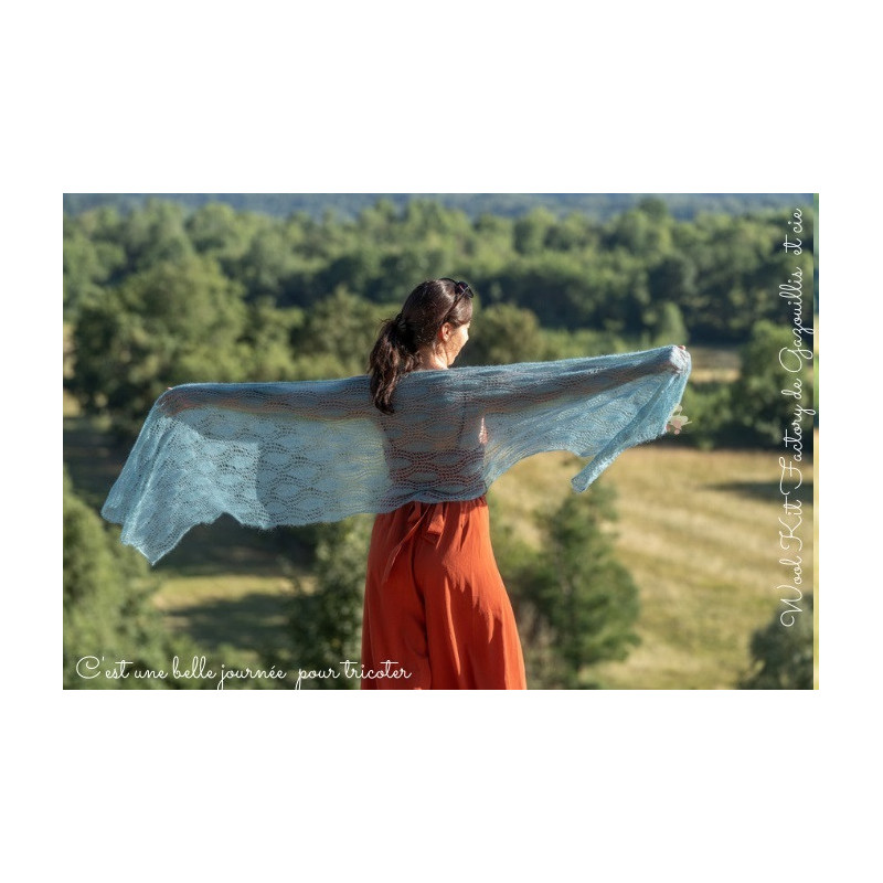 Tricot dentelle Plume de paon