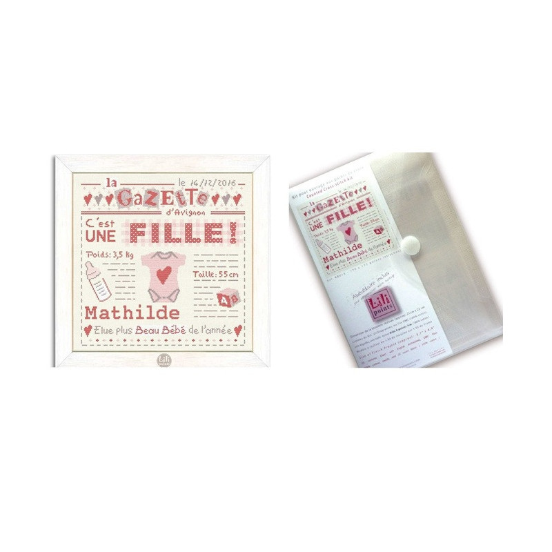 Kit points de Croix Lili Point - Grille + fils à broder