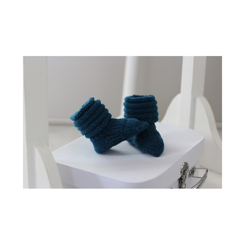 Chaussons-de-naissance-en-laine-mérinos-indigo Chaussons-de-naissance-en-laine-mérinos-indigo