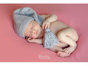 Bonnet de lutin tricoté main pour bébé
