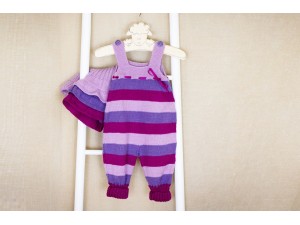 Macaron Salopette en tricot pour bébé