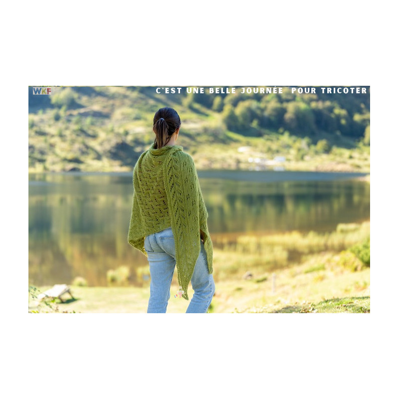 L'été Indien_ Le kit à tricoter chale en Mérino Mohair et soie L'été Indien_ Le kit à tricoter chale en Mérino Mohair et soie