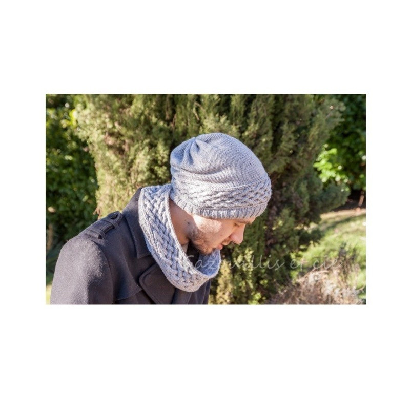 Kit_Tricot_Bonnet_et_snood_ pour_hommes Kit_Tricot_Bonnet_et_snood_ pour_hommes