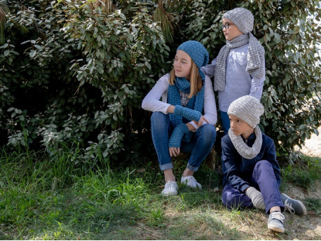 Dessus-dessous Bonnet et accessoires en tricot, pour enfants hiver 2021-2022