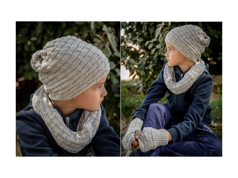 Dessus-dessous Bonnet et accessoires en tricot, pour enfants hiver  2021-2022.